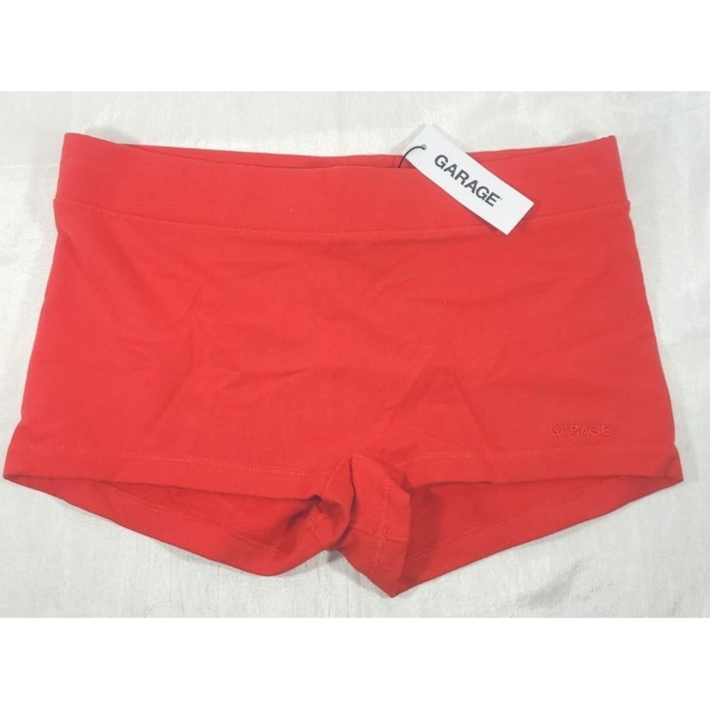 Garage Women's Stretch Terry Micro Shorts - Scarlet Flame - Size Small